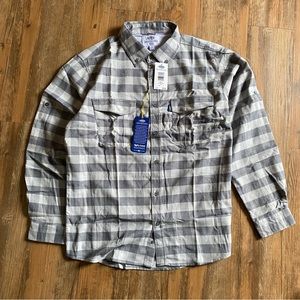 NWT aftco Buffalo Bill Charcoal button up wovens